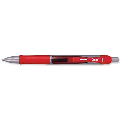 Zebra Orbitz Retractable Rollerball Gel Ink Pen / Medium / Red / Pack of 12