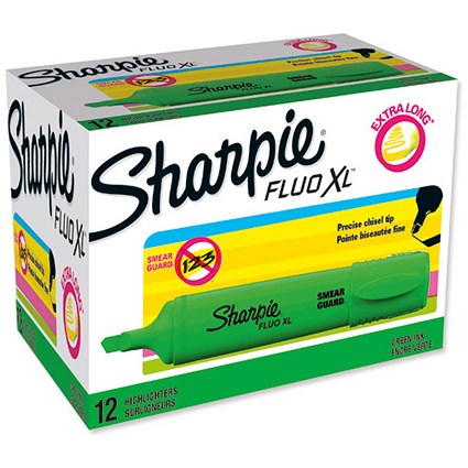 Sharpie Fluo XL Highlighter / Green / Pack of 12