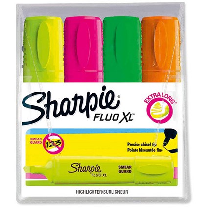 Sharpie Fluo XL Highlighter / Assorted Colours / Pack of 4