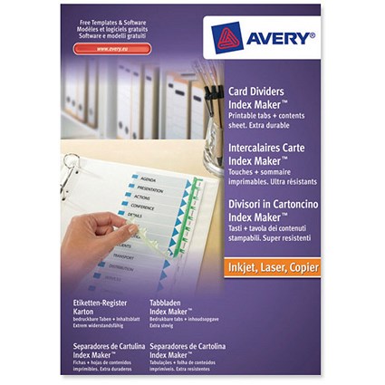 Avery Indexmaker Dividers / A4+ / 5 Part / Extra Wide / White