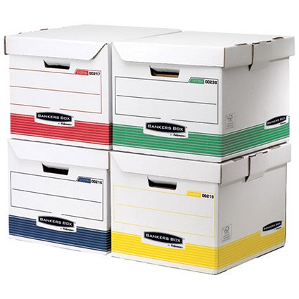 Fellowes Bankers Box Flip Top Storage Cubes Rainbow Pack - Pack of 12