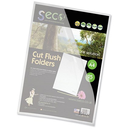 SSeco Oxo-Bio Cut Flush Folders / A4 / Pack of 25