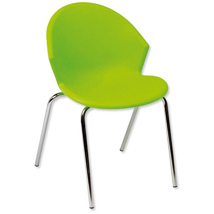 Trexus GLO PS90 Stacking Chair Back H450mm Seat W530xD580xH780mm Green