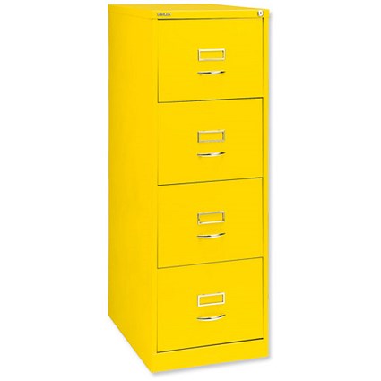 GLO by Bisley BS4C Filing Cabinet 4-Drawer H1321mm Lemon Ref BS4C Yellow
