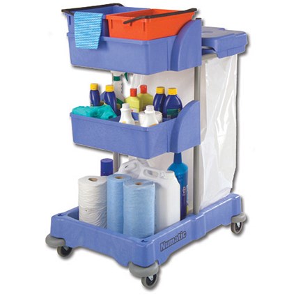 Numatic Xtra Compact XC3 Cleaning Trolley with 2 Buckets & 2 Tray Units