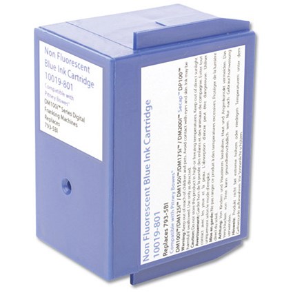 Totalpost Compatible Blue Franking Inkjet Cartridge, Equivalent to Pitney Bowes DM100i Series