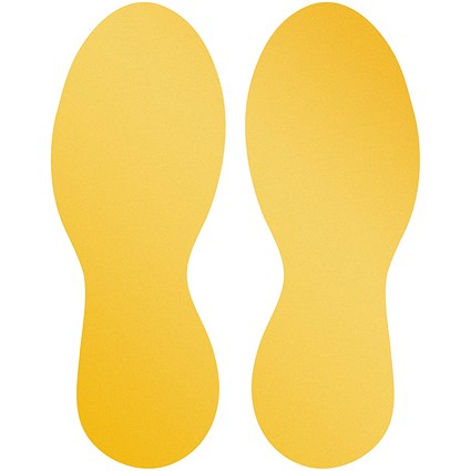 Durable Removable 'Foot' Floor Marking Shape, Pack of 5 Pairs