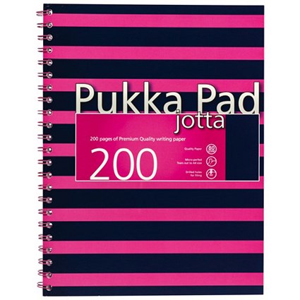 Pukka Pad Navy Jotta / A4 / 200 Pages / Pink / Pack of 3
