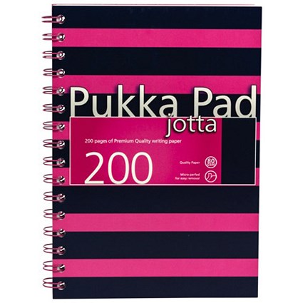 Pukka Pad Navy Jotta / A5 / 200 Pages / Pink / Pack of 3