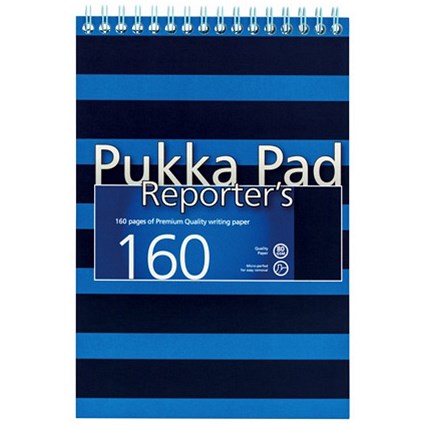 Pukka Pad Navy Reporters Pad / 140x205mm / 160 Pages / Bue / Pack of 3