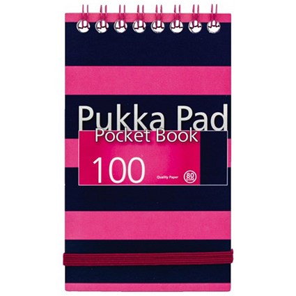 Pukka Pad Navy Pocket Book / A7 / 100 Pages / Pink / Pack of 6