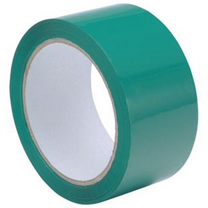 Polypropylene Tape, 50mmx66m, Green, Pack of 6