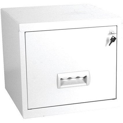Pierre Henry Filing Cabinet Steel Lockable 1 Drawer A4 White