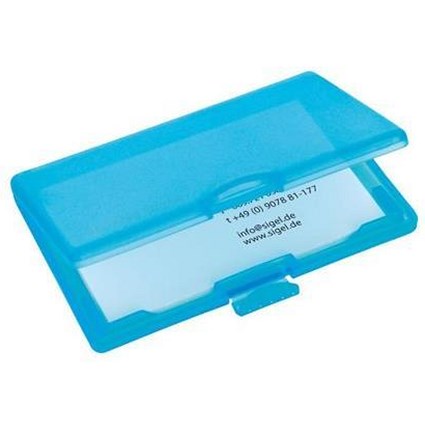 Sigel Coolori Business Card Case / Plastic / Clip Fastener / 71x101x13mm / Blue