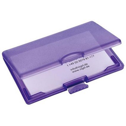 Sigel Coolori Business Card Case / Plastic / Clip Fastener / 71x101x13mm / Violet
