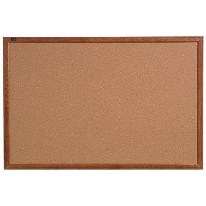 Quartet Cork Board Oak Frame 610x460mm