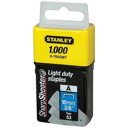 Stanley 10mm Light Duty Staples - Pack of 1000