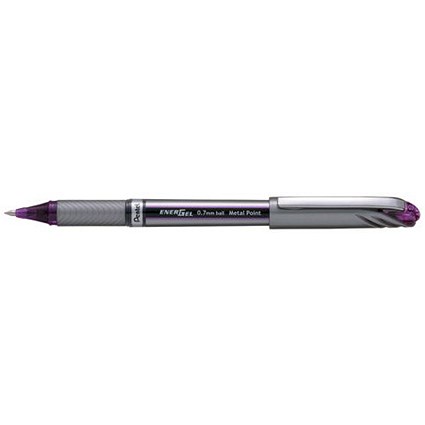 Pentel EnerGel Plus Rollerball Pen / Medium / 0.7mm Tip / 0.35mm Line / Violet / Pack of 12