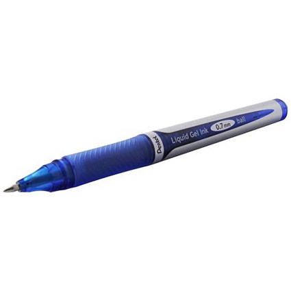 Pentel EnerGel XM Rollerball Pen / 0.7mm Tip / 0.35mm Line / Blue / Pack of 12