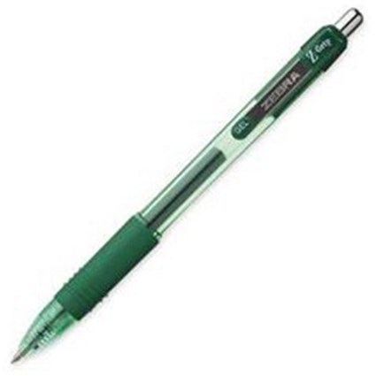Zebra Z-Grip Medium Retractable Ball Pen / Green / Pack of 12