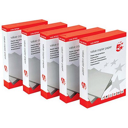 5 Star A4 Value Multifunctional Paper - White - 75gsm - Box (5 x 500 Sheets)