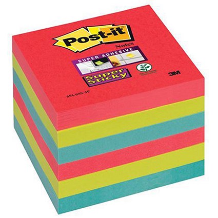 Post-it Super Sticky Colour Notes / 76x76mm / BoraBora / Pack of 6 x 90 Notes