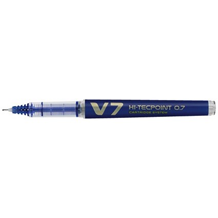 Pilot V7 Rollerball Pen / Needlepoint / 0.7mm Tip / 0.4mm Line / Blue / Pack of 10