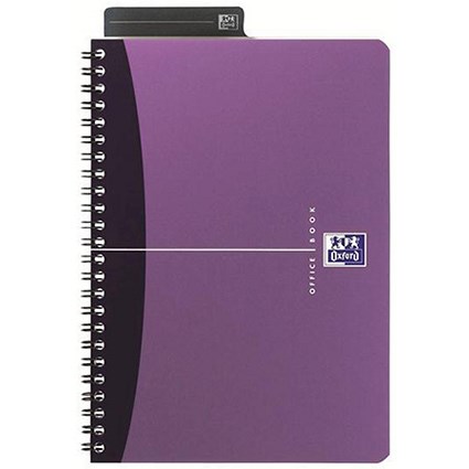 Oxford Metallics Wirebound Notebook / A4 / Ruled / 180 Pages / Purple / Pack of 5