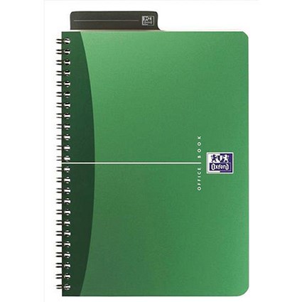 Oxford Metallics Wirebound Notebook / A4 / Ruled / 180 Pages / Green / Pack of 5