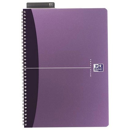 Oxford Metallics Wirebound Notebook / A5 / Ruled / 180 Pages / Purple / Pack of 5