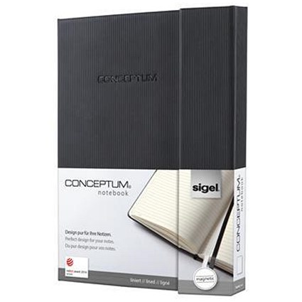 Sigel Conceptum Hard Cover Notebook, A5, Magnetic Fastener, Ruled, 194 Pages