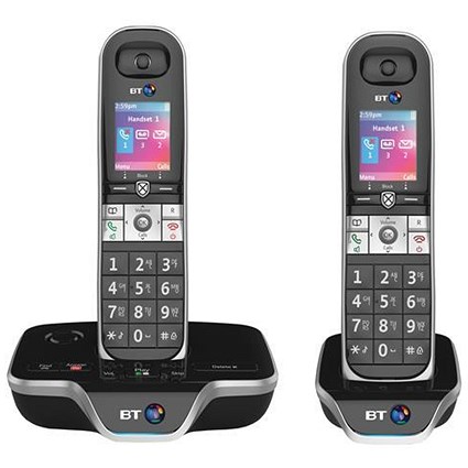 BT 8600 DECT Twin Telephone Answer Machine Cordless SMS 200-Entry Directory 30 Redials Ref 54632
