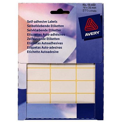 Avery Rectangular Labels / 18x38mm / White / 16-022 / 816 Labels
