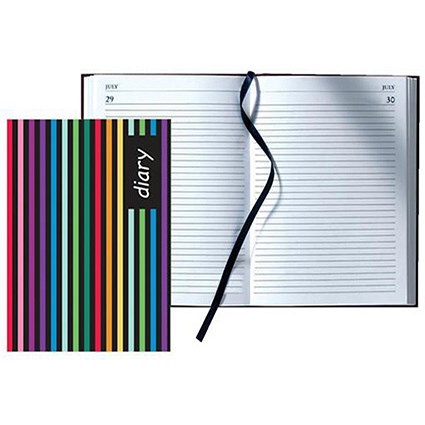 Collins Any Year Diary / Day to Page / A5 / Stripes