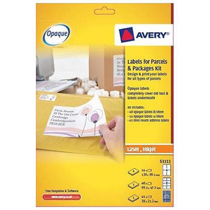 Avery Blockout Labels Kit for Parcels / S1511 / 121 labels