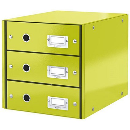 Leitz WOW Click & Store 3 Drawer Cabinet / Collapsible / A4 / Green