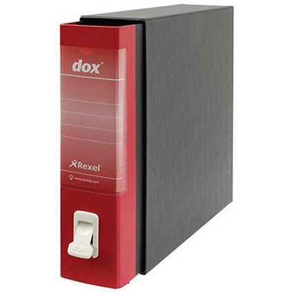 Rexel Dox 1 A4 Lever Arch Files / Board / 80mmm Spine / Red / Pack of 6