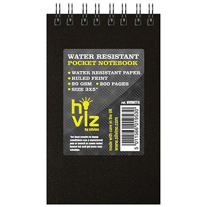 Silvine Pocket Notebook with Water Resistant Paper / 76x127mm / 200 Pages