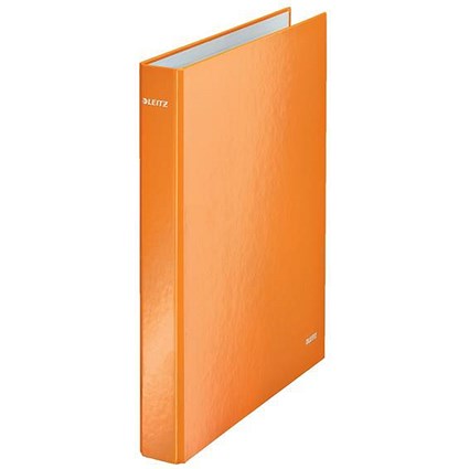 Leitz WOW Ring Binder, A4, 2 D-Ring, 25mm Capacity, Orange, Pack of 10