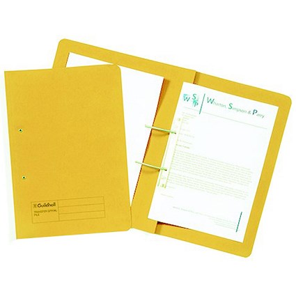 Guildhall Transfer Files / 315gsm / Foolscap / Yellow / Pack of 50