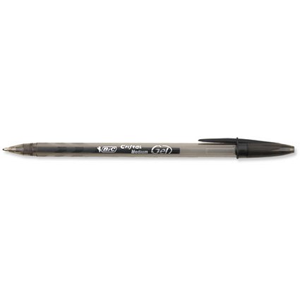 Bic Cristal V2 Rollerball Pen, Gel Ink, 0.7mm Tip, 0.5mm Line, Black, Pack of 20
