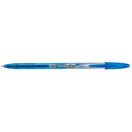 Bic Cristal V2 Rollerball Pen / Gel Ink / 0.7mm Tip / 0.5mm Line / Blue / Pack of 20