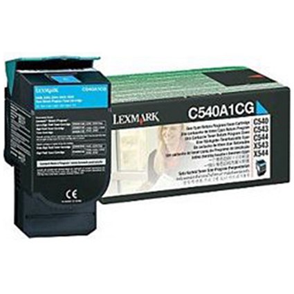 Lexmark C540A1CG Cyan Laser Toner Cartridge