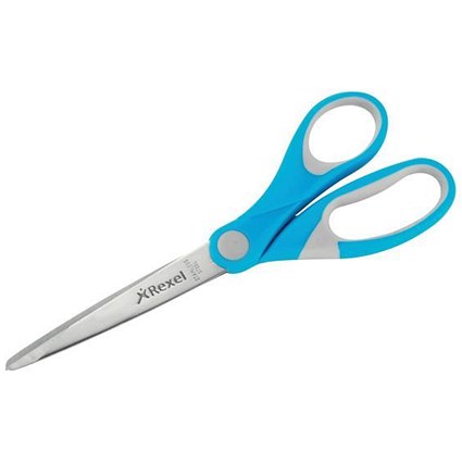 Rexel JOY Comfort Grip Scissors, Stainless Steel, 182mm, Blissful Blue