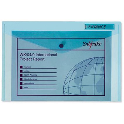 Snopake PolyFile Classic Wallet Files / Polypropylene / Foolscap / Blue / Pack of 5