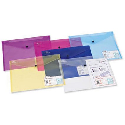 Snopake A4 PolyFile Lite Wallet Files / Assorted / Pack of 5