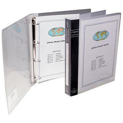 Snopake Presentation Ring Binder / 4 O-Ring / 40mm Spine / 25mm Capacity / A4 / Clear / Pack of 10