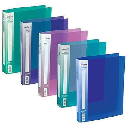 Snopake Electra Ring Binder / 2 O-Ring / 40mm Spine / 25mm Capacity / A4 / Assorted / Pack of 10