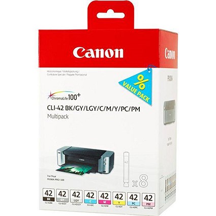 Canon CLI-42 Inkjet Cartridge Multipack - Black and 7 Colours (8 Cartridges)