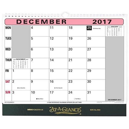 At A Glance 2017 Memo Calendar